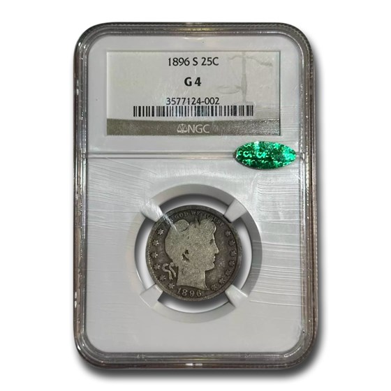 1896-S Barber Quarter Good-6 NGC CAC 1896-S Barber Quarter Good-6 NGC CAC