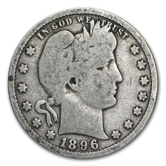 1896-S Barber Quarter Good 1896-S Barber Quarter Good