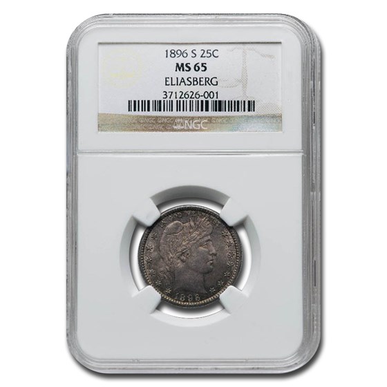 1896-S Barber Quarter MS-65 NGC (ELISABERG)