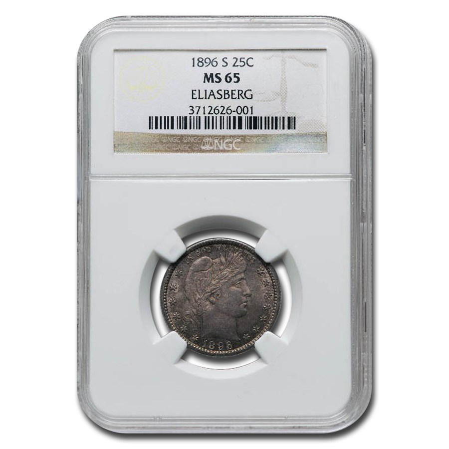 1896-S Barber Quarter MS-65 NGC (ELISABERG)