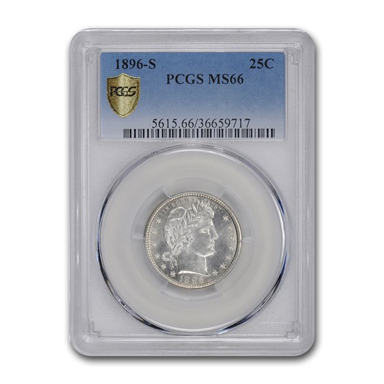 1896-S Barber Quarter MS-66 PCGS 1896-S Barber Quarter MS-66 PCGS