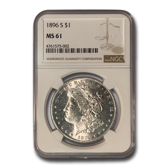 1896-S Morgan Dollar MS-61 NGC 1896-S Morgan Dollar MS-61 NGC