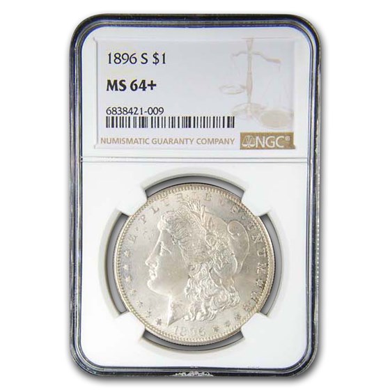 1896-S Morgan Dollar MS-64+ NGC 1896-S Morgan Dollar MS-64+ NGC