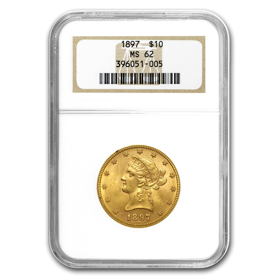 1897 $10 Liberty Gold Eagle MS-62 NGC