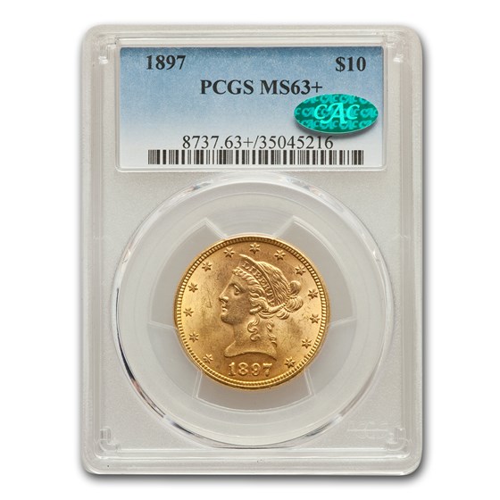 1897 $10 Liberty Gold Eagle MS-63+ PCGS CAC 1897 $10 Liberty Gold Eagle MS-63+ PCGS CAC