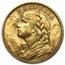 1897-1949 Swiss Gold 20 Francs Helvetia (BU)