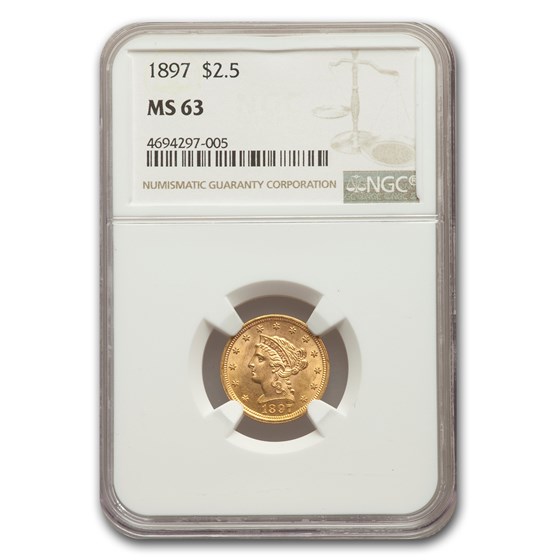 1897 $2.50 Liberty Gold Quarter Eagle MS-63 NGC 1897 $2.50 Liberty Gold Quarter Eagle MS-63 NGC