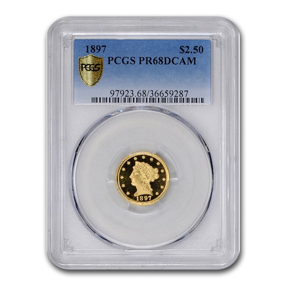 1897 $2.50 Liberty Gold Quarter Eagle PR-68 DCAM PCGS 1897 $2.50 Liberty Gold Quarter Eagle PR-68 DCAM PCGS