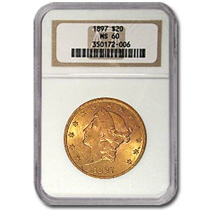 1897 $20 Liberty Gold Double Eagle MS-60 NGC 1897 $20 Liberty Gold Double Eagle MS-60 NGC