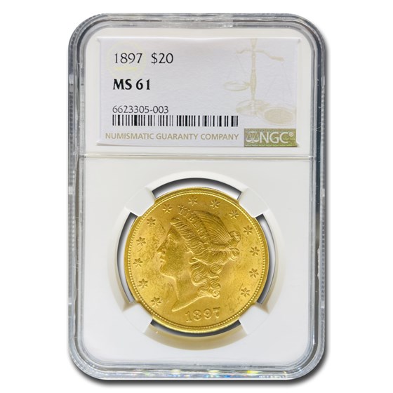 1897 $20 Liberty Gold Double Eagle MS-61 NGC 1897 $20 Liberty Gold Double Eagle MS-61 NGC
