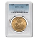 1897 $20 Liberty Gold Double Eagle MS-61 PCGS