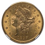1897 $20 Liberty Gold Double Eagle MS-62 NGC