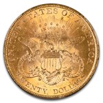 1897 $20 Liberty Gold Double Eagle MS-62 PCGS (Error Struck Thru)