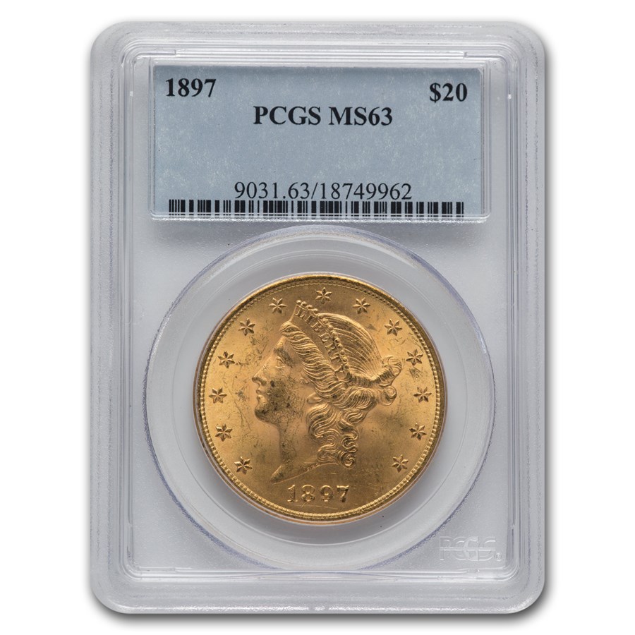 1897 $20 Liberty Gold Double Eagle MS-63 PCGS