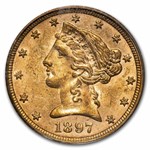 1897 $5.00 Liberty Gold Half Eagle MS-63 PCGS