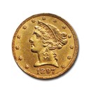 1897 $5 Liberty Gold Half Eagle AU