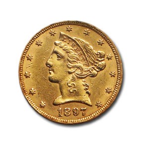 1897 $5 Liberty Gold Half Eagle AU 1897 $5 Liberty Gold Half Eagle AU