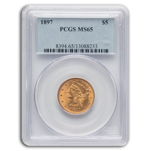 1897 $5 Liberty Gold Half Eagle MS-65 PCGS 1897 $5 Liberty Gold Half Eagle MS-65 PCGS