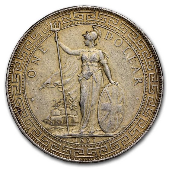 1897-B Great Britain Silver Trade Dollar AU 1897-B Great Britain Silver Trade Dollar AU