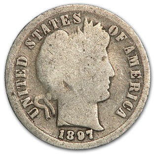 1897 Barber Dime Good/VG 1897 Barber Dime Good/VG