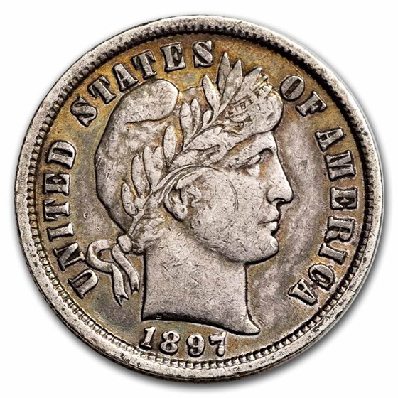1897 Barber Dime XF 1897 Barber Dime XF
