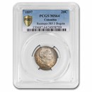 1897 Colombia Silver 20 Centavos MS-64 PCGS