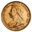 1897 Great Britain Gold Half-Sovereign Victoria Veil AU
