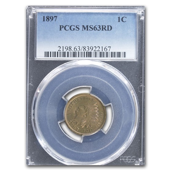 1897 Indian Head Cent MS-63 PCGS (Red) 1897 Indian Head Cent MS-63 PCGS (Red)
