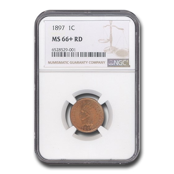 1897 Indian Head Cent MS-66+ NGC (Red)