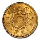 1897 Japan Gold 5 Yen Meiji MS-65 PCGS