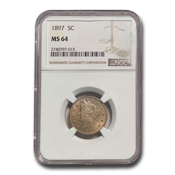 1897 Liberty Head V Nickel MS-64 NGC 1897 Liberty Head V Nickel MS-64 NGC