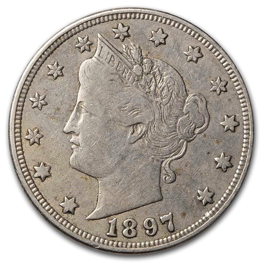 1897 Liberty Head V Nickel VF