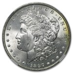 1897 Morgan Dollar MS-64 NGC (Obv Struck Thru Mint Error)