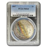 1897 Morgan Dollar MS-64 PCGS (Beautiful Toning)