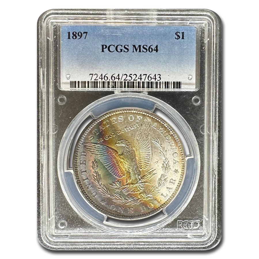 1897 Morgan Dollar MS-64 PCGS (Beautiful Toning)