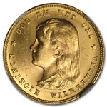 1897 Netherlands Gold 10 Guilders BU