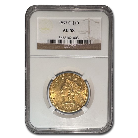 1897-O $10 Liberty Gold Eagle AU-58 NGC 1897-O $10 Liberty Gold Eagle AU-58 NGC