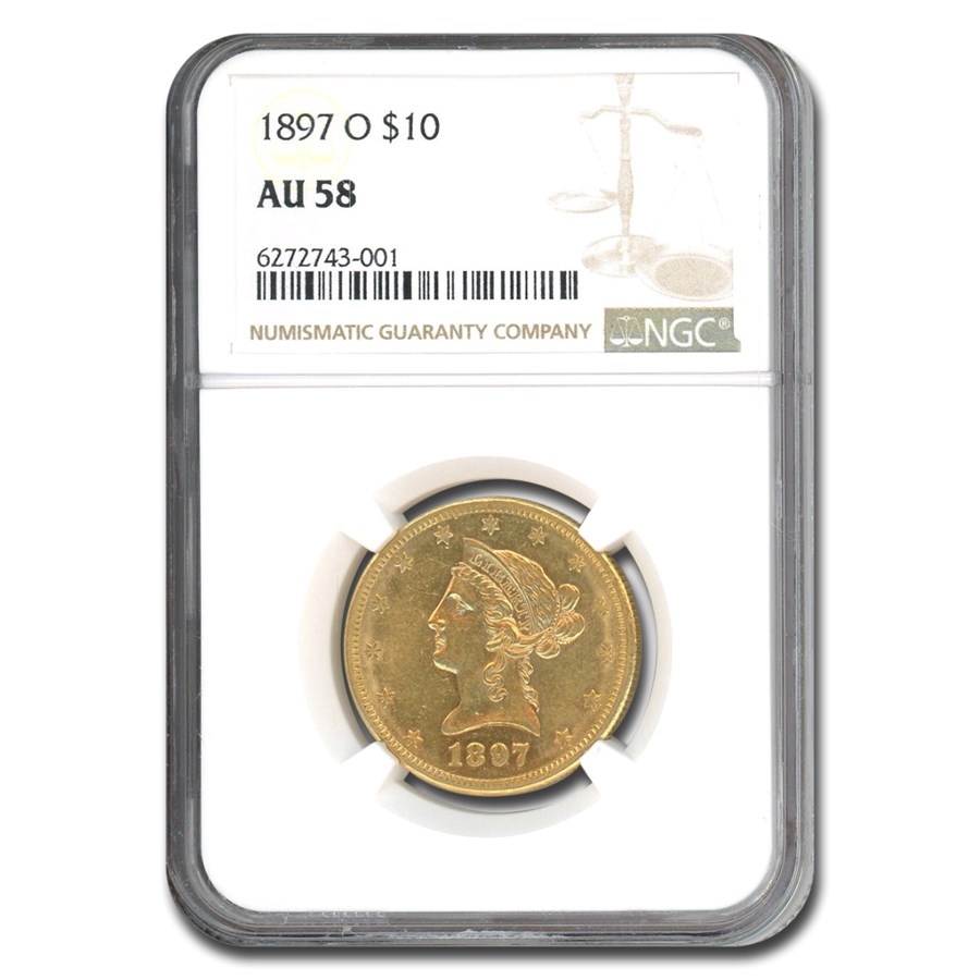 1897-O $10 Liberty Gold Eagle AU-58 NGC
