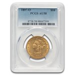 1897-O $10 Liberty Gold Eagle AU-58 PCGS