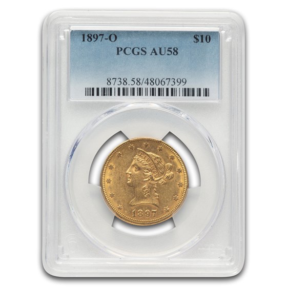 1897-O $10 Liberty Gold Eagle AU-58 PCGS