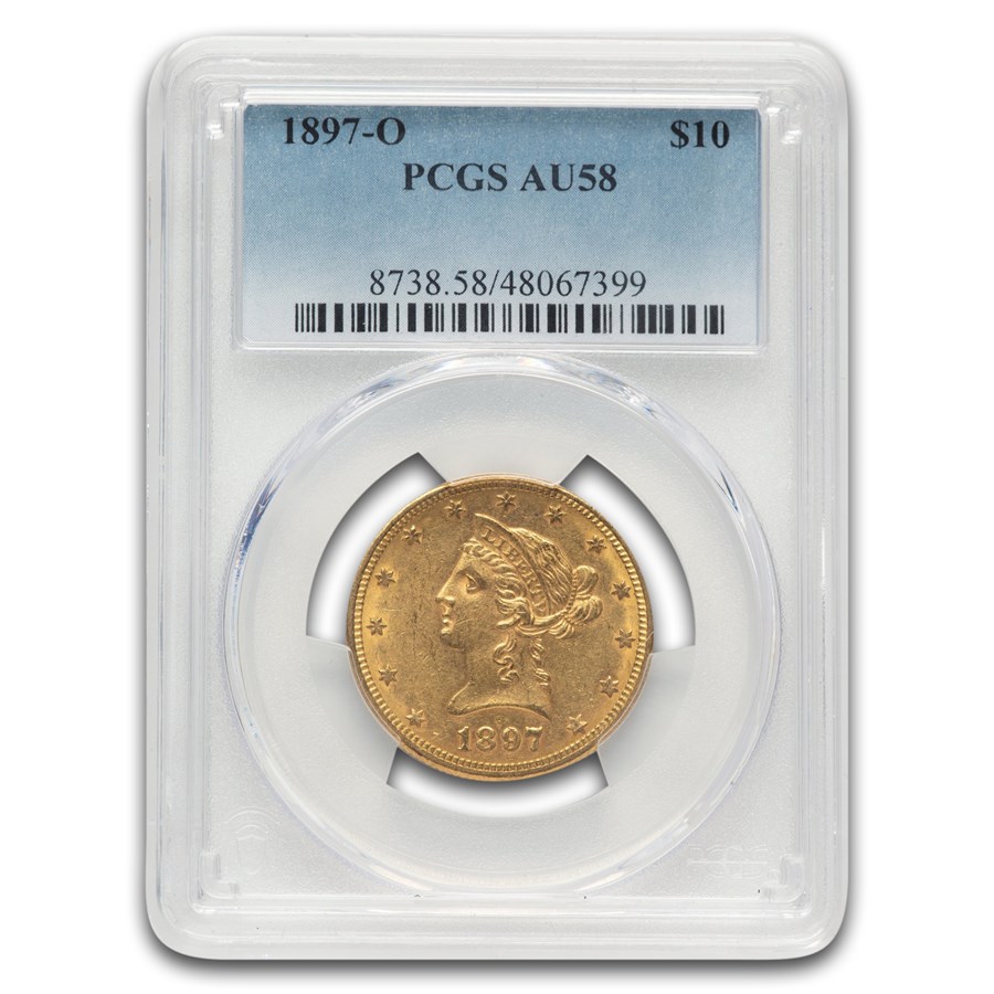 1897-O $10 Liberty Gold Eagle AU-58 PCGS