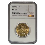 1897-O $10 Liberty Gold Eagle MS-61 NGC