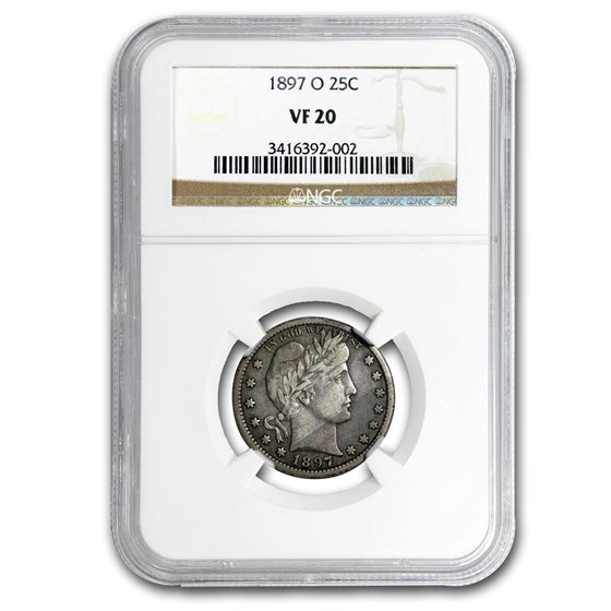 1897-O Barber Quarter VF-20 NGC 1897-O Barber Quarter VF-20 NGC