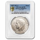 1897 Philippines Silver Peso Young Head AU-55 PCGS