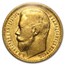 1897 Russia Gold 15 Roubles Nicholas II AU