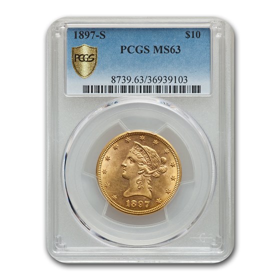 1897-S $10 Liberty Gold Eagle MS-63 PCGS 1897-S $10 Liberty Gold Eagle MS-63 PCGS