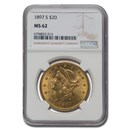 1897-S $20 Liberty Gold Double Eagle MS-62 NGC 1897-S $20 Liberty Gold Double Eagle MS-62 NGC