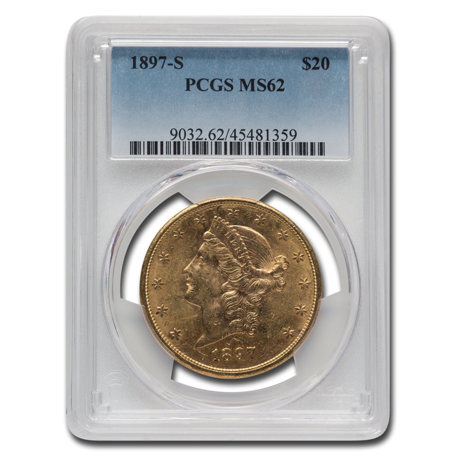 1897-S $20 Liberty Gold Double Eagle MS-62 PCGS