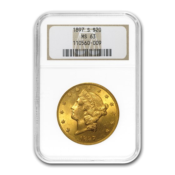 1897-S $20 Liberty Gold Double Eagle MS-63 NGC (CAC) 1897-S $20 Liberty Gold Double Eagle MS-63 NGC (CAC)