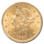 1897-S $20 Liberty Gold Double Eagle MS-63+ PCGS